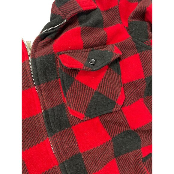 Maxxsell Mens Sherpa Lined Buffalo Plaid Red Black Winter Jacket Size XXL SKU 93 - Picture 7 of 15